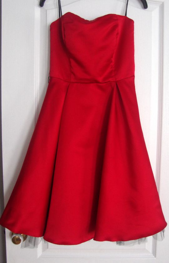 Red Prom Evening Dress, wedding, Le Chateau, 5/6, Short, BRIdesmaid 