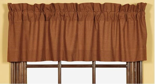 VINEYARD PATH Wine/Tan Checked VALANCE 16x60 NEW  