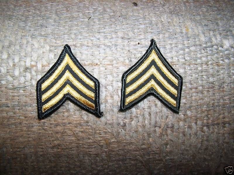 PAIR FEMALE(SMALL) US ARMY SERGEANT CHEVRONS STRIPES  