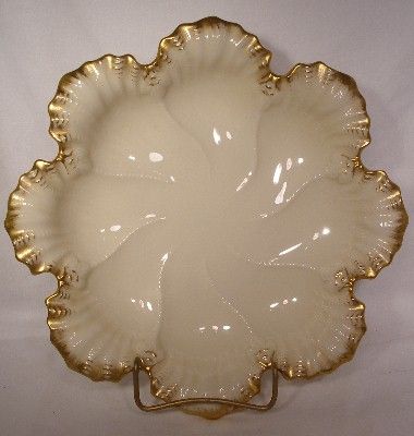 LENOX china Giftware BLUE LEAF BOWL 10 3/4 gold trim  