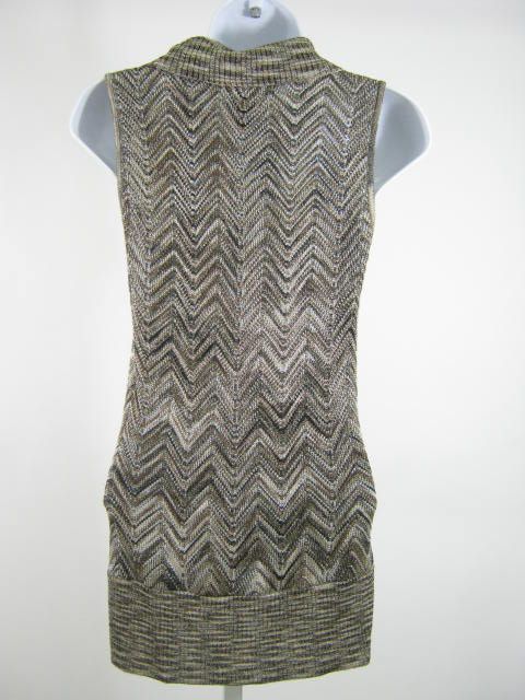 INC Gold Metallic Sleeveless Sweater Top Size Small  