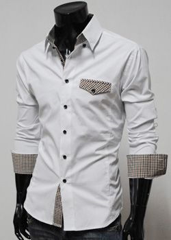 Mens casual premium strechy slim fit dress shirts  