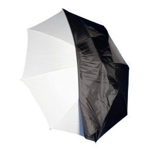 33 White Satin Umbrella with Removable Black Cover Photo Studio 