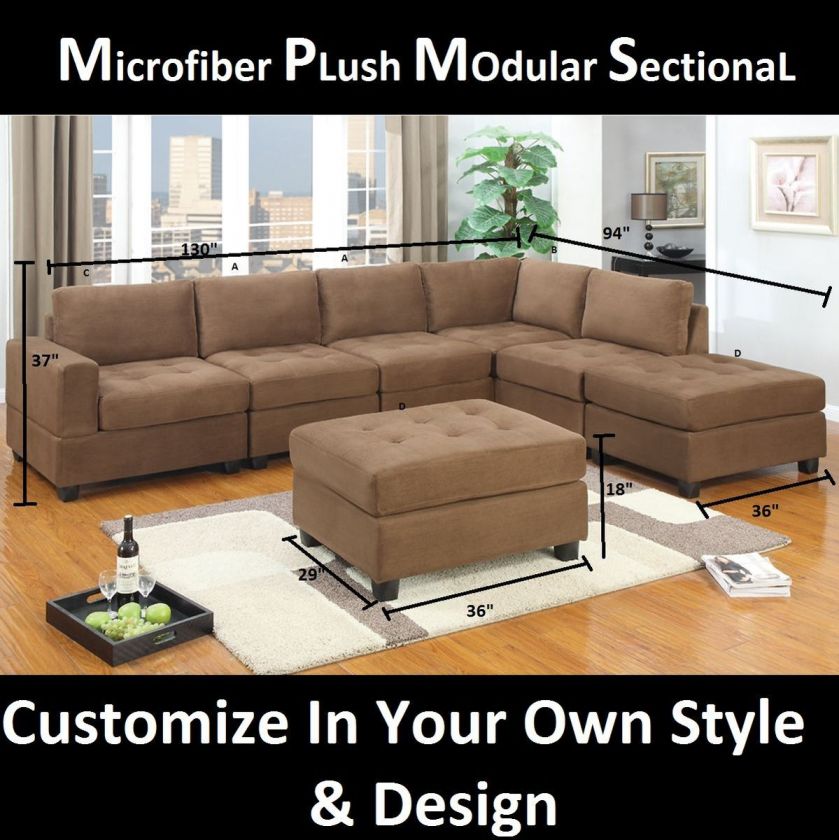 Modular Sectional Couch Sofa Loveseat Wedge Chair Ottoman of 