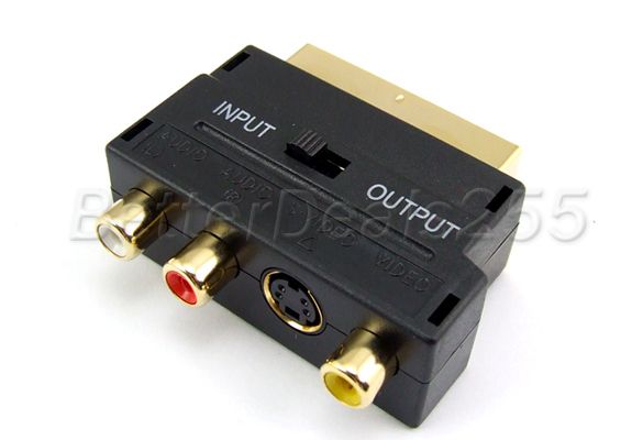 RGB Scart to Composite RCA S Video AV TV Audio Adapter  