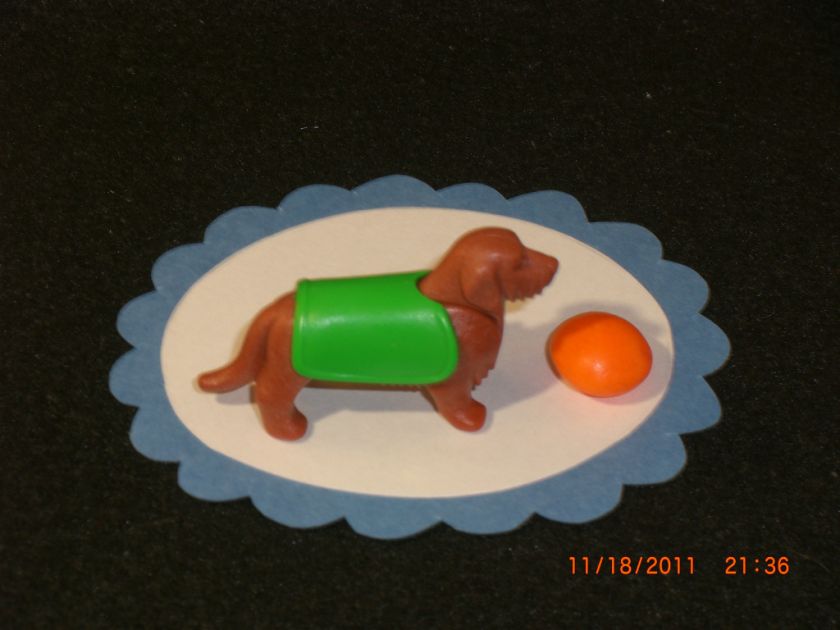 Dachsund Rust/Sweater (Playmobil Dollhouse Pet Dog/Animal  Diorama 