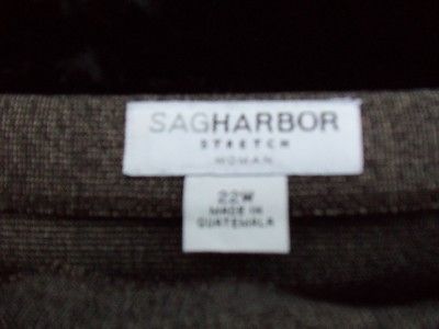 SAG HARBOR BROWN SKIRT SIZE 22W BELT NO WAISTBAND CUTE  