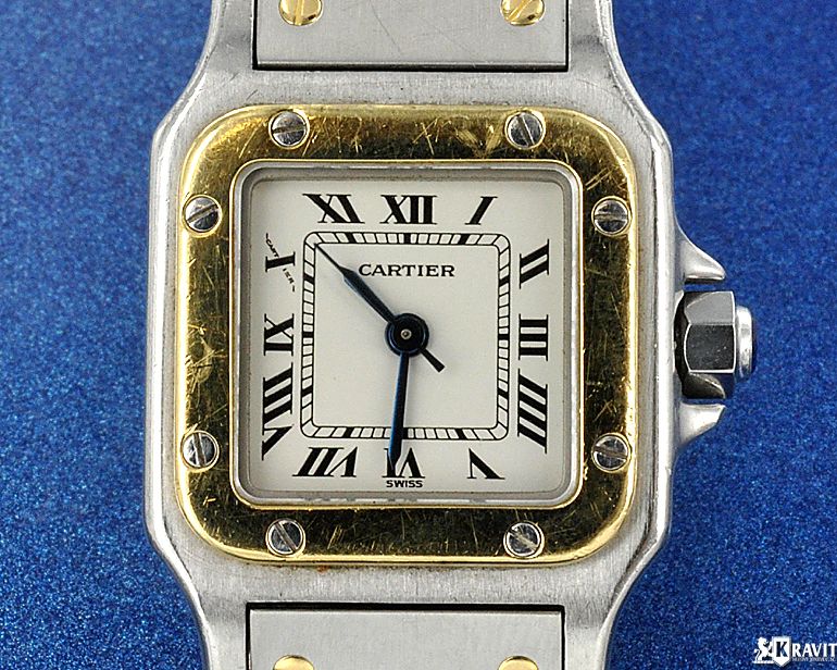 Ladies Cartier Two Tone Automatic Santos Circa 1980s  