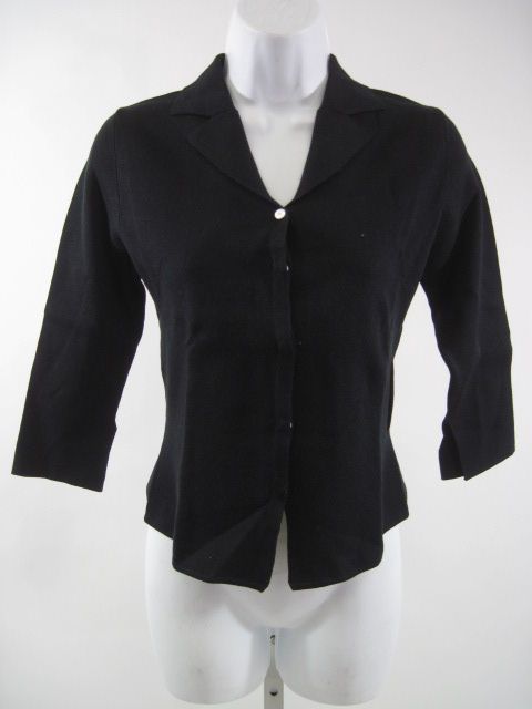 RIKKI K Black Collared Button Front Cardigan Size M  