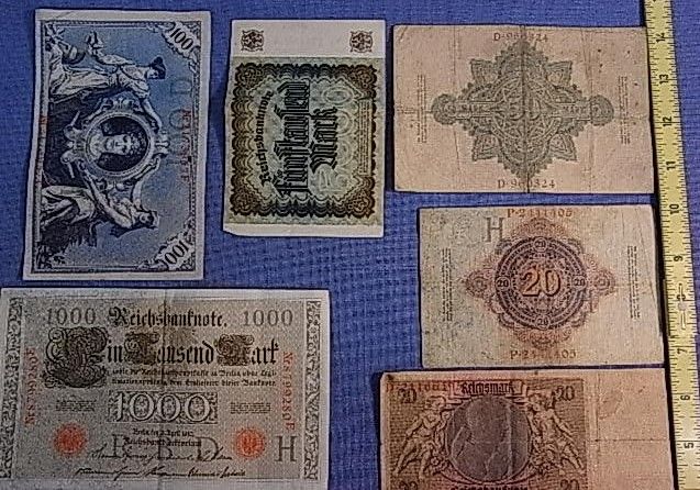 RGU29 * LOT PAPER MONEY BANK NOTES BILLS ANTIQUE GERMAN DIFFERENT 