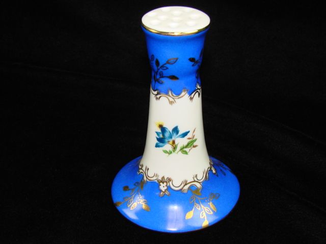 Blue White KPM Fine German Porcelain Flower Stick HAT PIN HOLDER Bud 