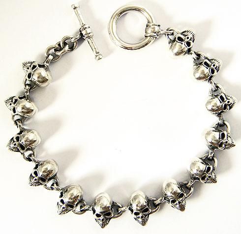   SOLID STERLING 925 SILVER BRACELET 8 CHAIN LINK BIKER JEWELRY  