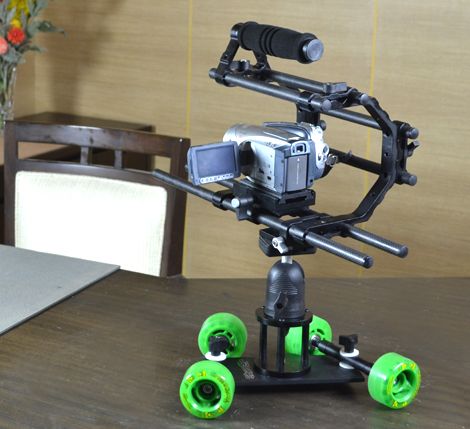   wheel mini dolly quick release for dslr video hv20 550d gh1 7d  