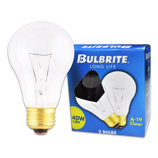 Box of 30 Bulbs, 40W/130V A19 E26/Med Clear Long Life  