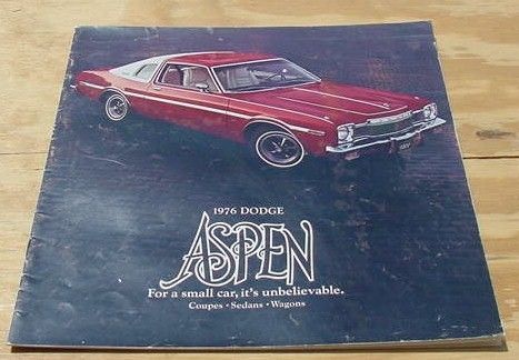 MOPAR Dealer Brochure 76 Dodge Aspen including R/T  