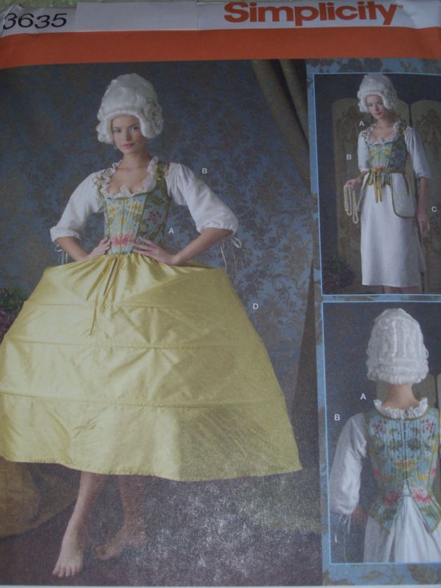 SIMPLICITY #3635 LADIES MARIE ANTOINETTE GOWN PATTERN  