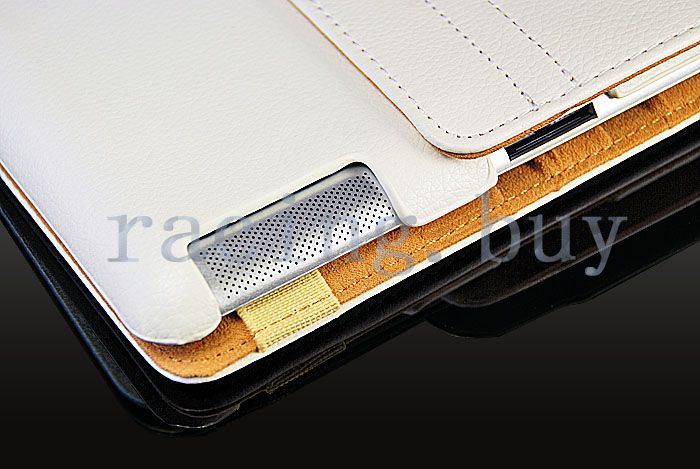   leather Case Smart Cover 360° Rotating Wake/Sleep Stand for iPad 2