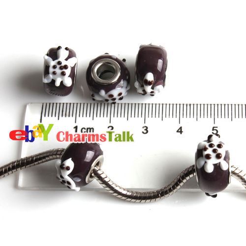 wholesale lots 30 Lamwork Glass Animal Beads Fit Charms european 