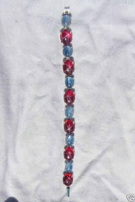 LINDE LINDY STAR RUBY CREATED SAPPHIRE STAR BRACELET  