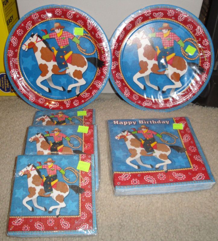 Cowboy Roundup Horse Party/Birthday NEW Napkins Plates  