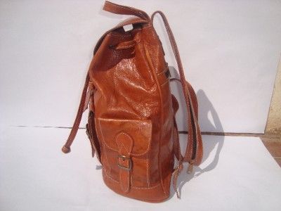 Moroccan Leather Backpack Rucksack back bag soulder vintage purse 