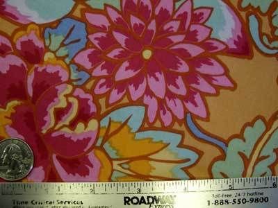 Kaffe Fassett~CLOISONNE FLORAL~Melon GP46 Fabric /Yd.  