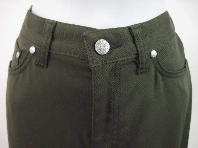 KENZO JEANS Dark Green Cotton Straight Leg Pants  