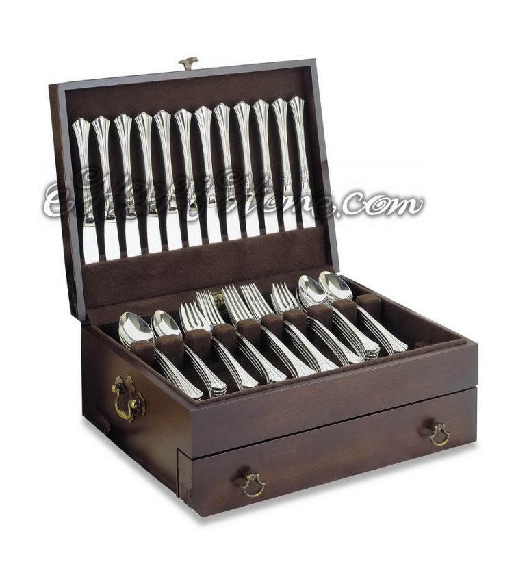 Reed And Barton Bristol Flatware Chest Mahogany Wood 730295044259 