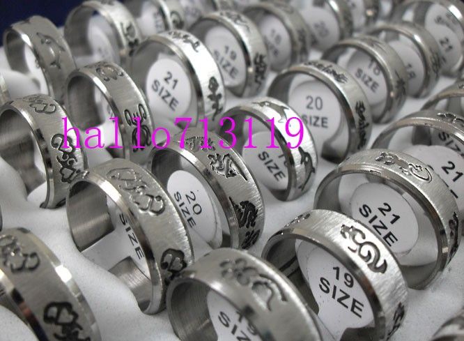 50pcs Carve band design mix Stainless steel RINGS jewelry lots resale 