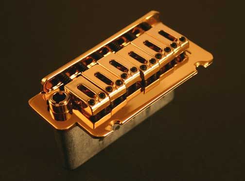 GOLD TREMOLO BRIDGE FITS FENDER STRAT TREM 2 POINT NEW  