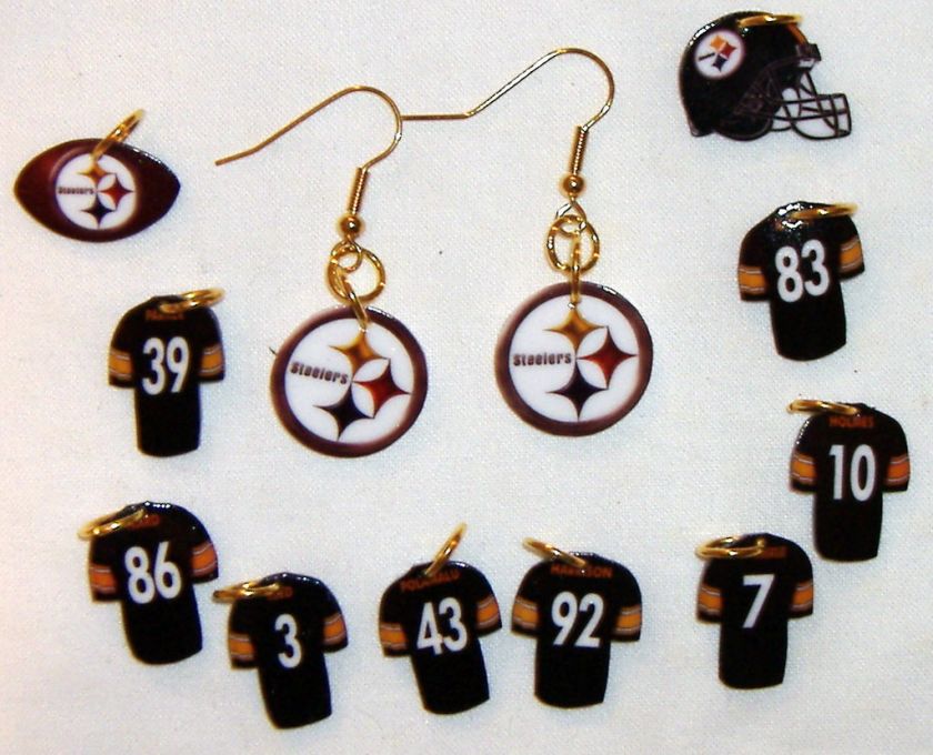 Pittsburgh Steelers Custom Earrings Ben,Troy,Ward,etc.  