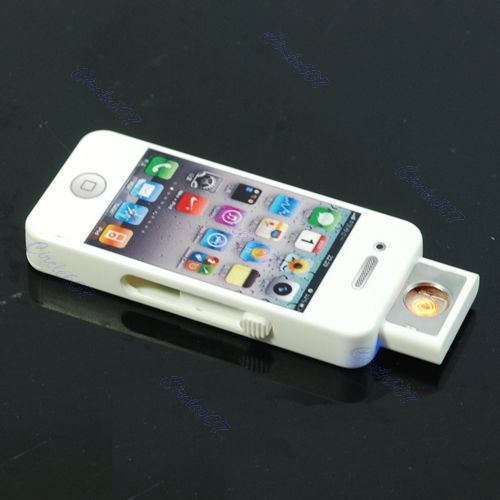 USB Electronic Rechargeable Flameless Cigarette Lighter White  