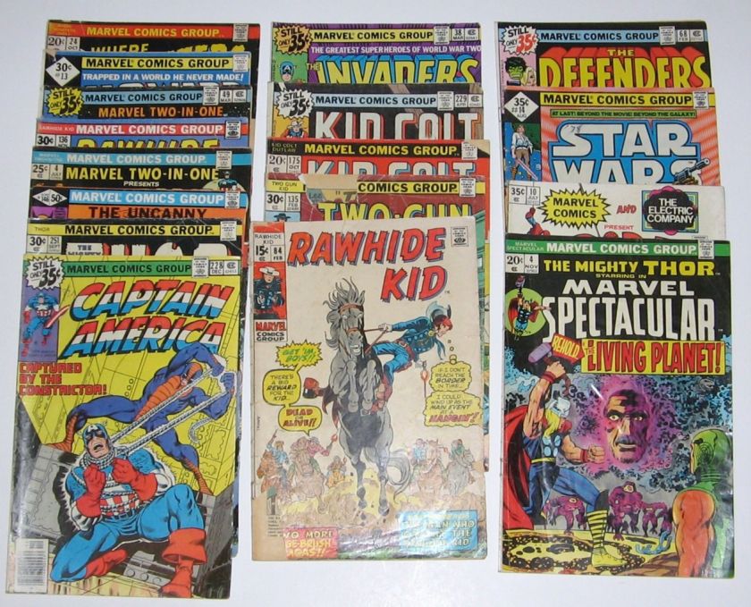 1970s Marvel Comics lot (17 diff) low grade ~ Mixed lot  