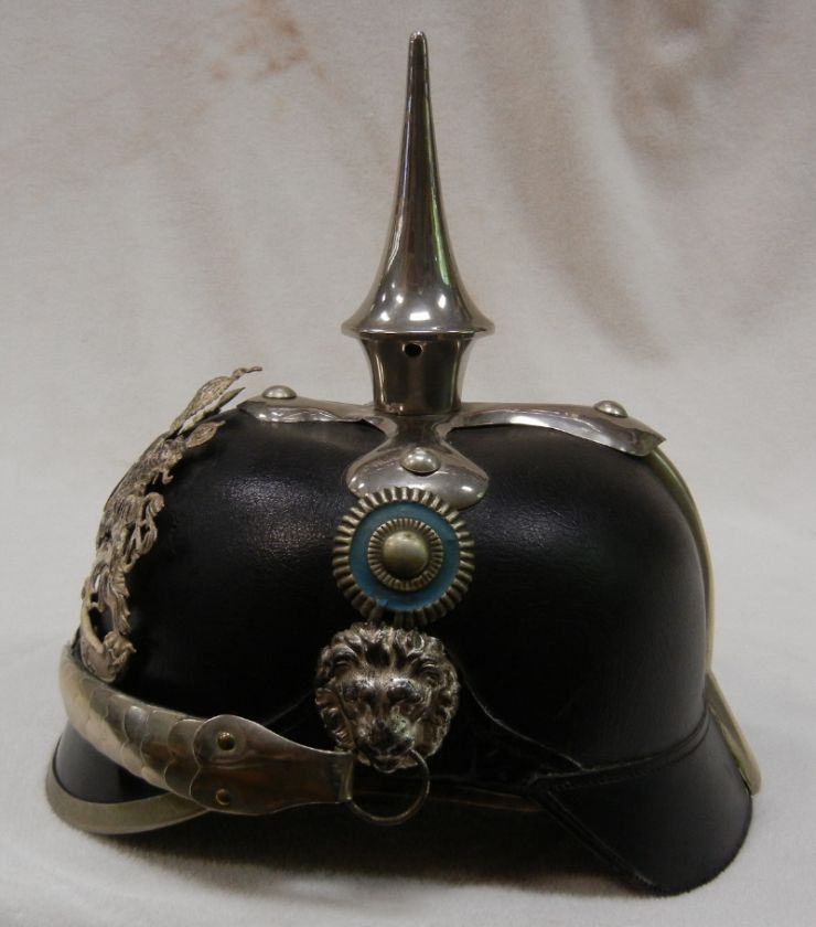   VINTAGE IMPERIAL GERMAN BAVARIAN PICKELHAUBE LEATHER SPIKE HELMET