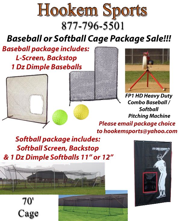 FP1HD Combo BB/SB Pitching Machine & 70FT Batting Cage  