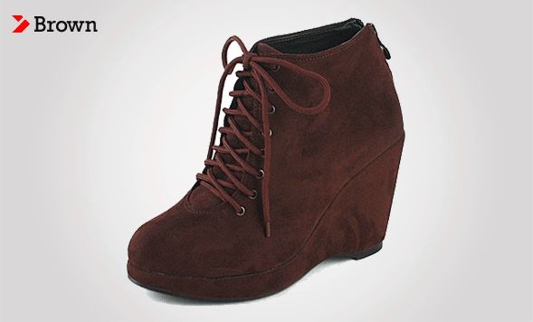   Shoes Fashion Suede Wedge Ankle Booties Kill High Heel Boots Platform