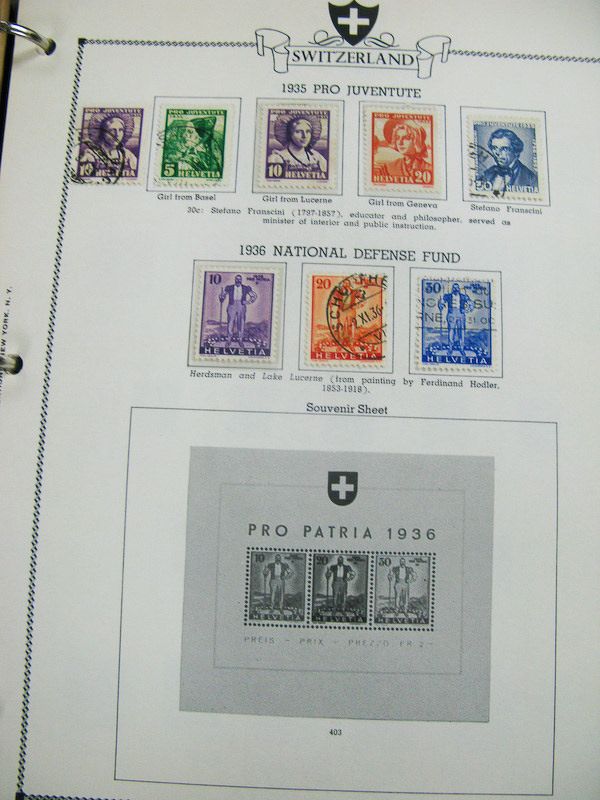 Switzerland Stamps Mint And Used Collection In Minkus Album  