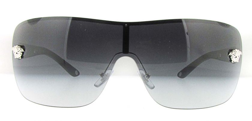 VERSACE VE 2119 1000/8G SILVER/BLK DESIGNER SUNGLASSES 725125718974 