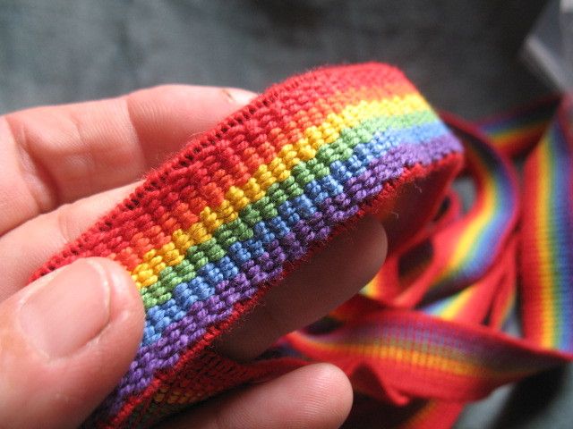 WIDE RAINBOW TRIM FABRIC STRETCH woven cotton 15 FEET  