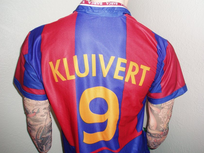 PATRICK KLUIVERT BARCELONA JERSEY vtg 90s FCB soccer L  