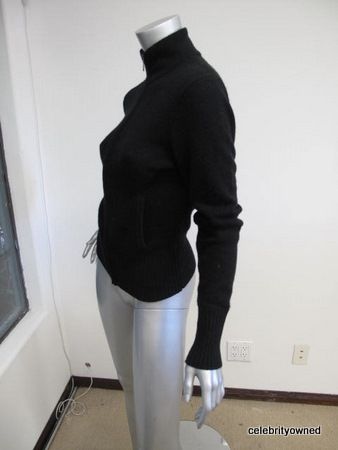 James Perse Black Cashmere Long Sleeve Zip Up Sweater 2  