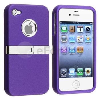    ON HARD CASE COVER W/CHROME STAND FOR iPhone 4 G 4TH 4S 4GS  