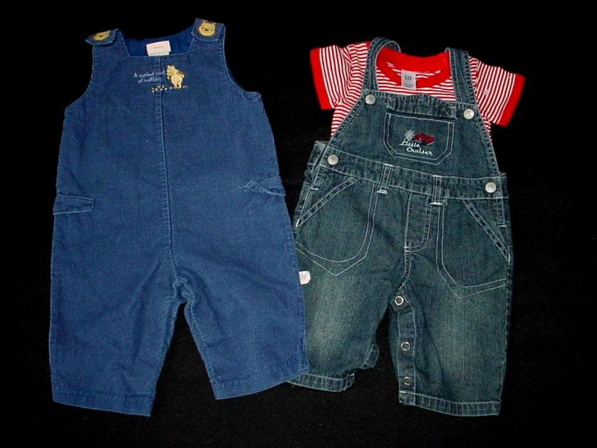 USED BABY BOY 0 3 MONTHS SPRING SUMMER OVERALL JUMPER DENIM OUTFIT 