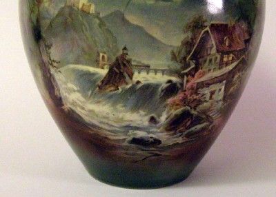 Antique Royal Bayreuth COTTAGE by WATERFALL Vase 8+  