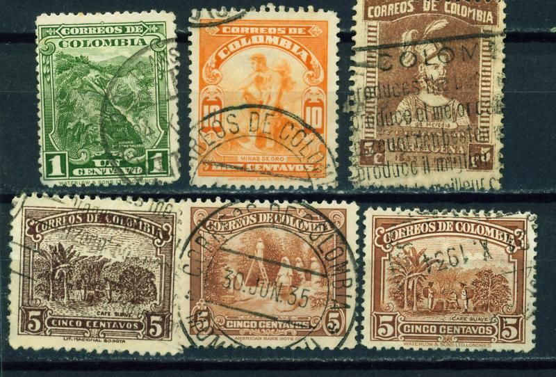 Colombia old classic stamps 1930s  
