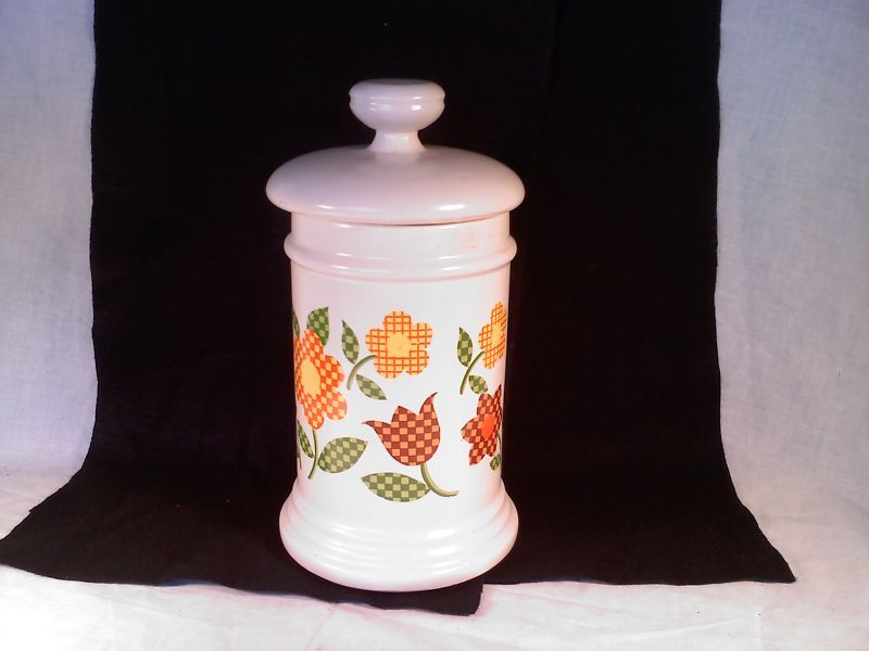 McCoy Canister, patchwork flowers, vintage  