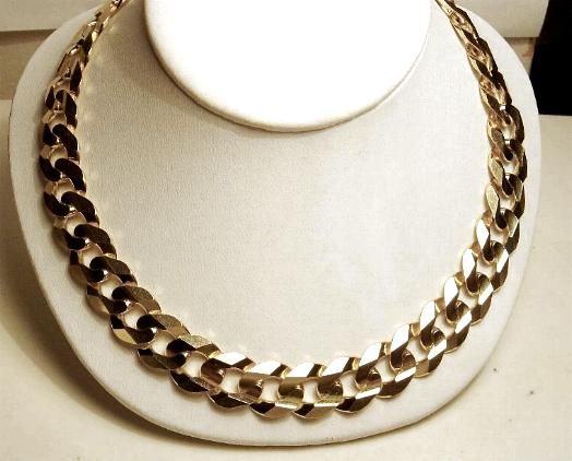 14k Yellow Gold Cuban Link 28 Chain 11mm Free Ship  