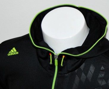   F50 Mens XL Jacket Track Top Hooded Sweat Shirt Black Yellow Adizero