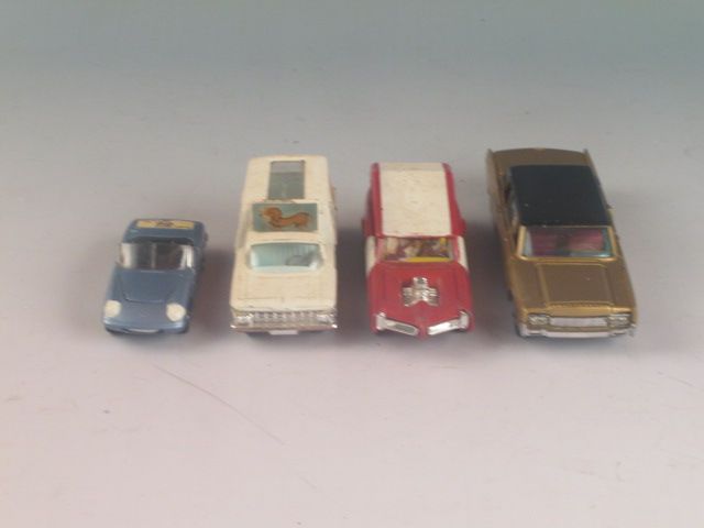 Lot 4 Vintage Corgi Diecast Cars Monkeemobile Impala Lincoln 