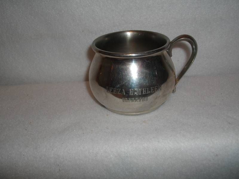 SWEET PEWTER WEB 1172 CHILDS CUP MUG~HANDLE~HEAVY METAL  